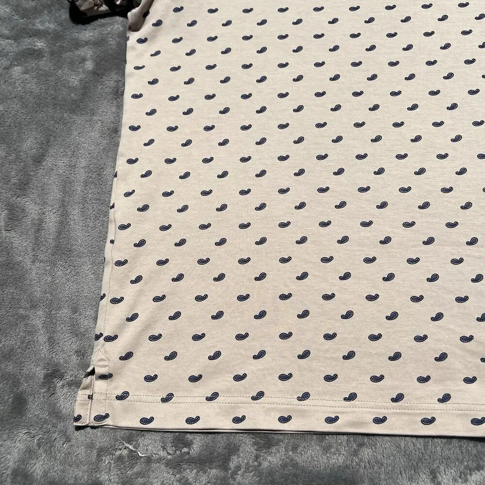 Cremieux Classics Mens Polo Shirt Size‎ L Khaki Geo Print